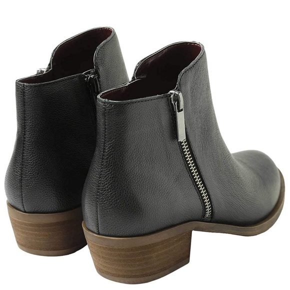 kensie Women's Black Leather Short Ankle Boots New - Picture 3 of 11